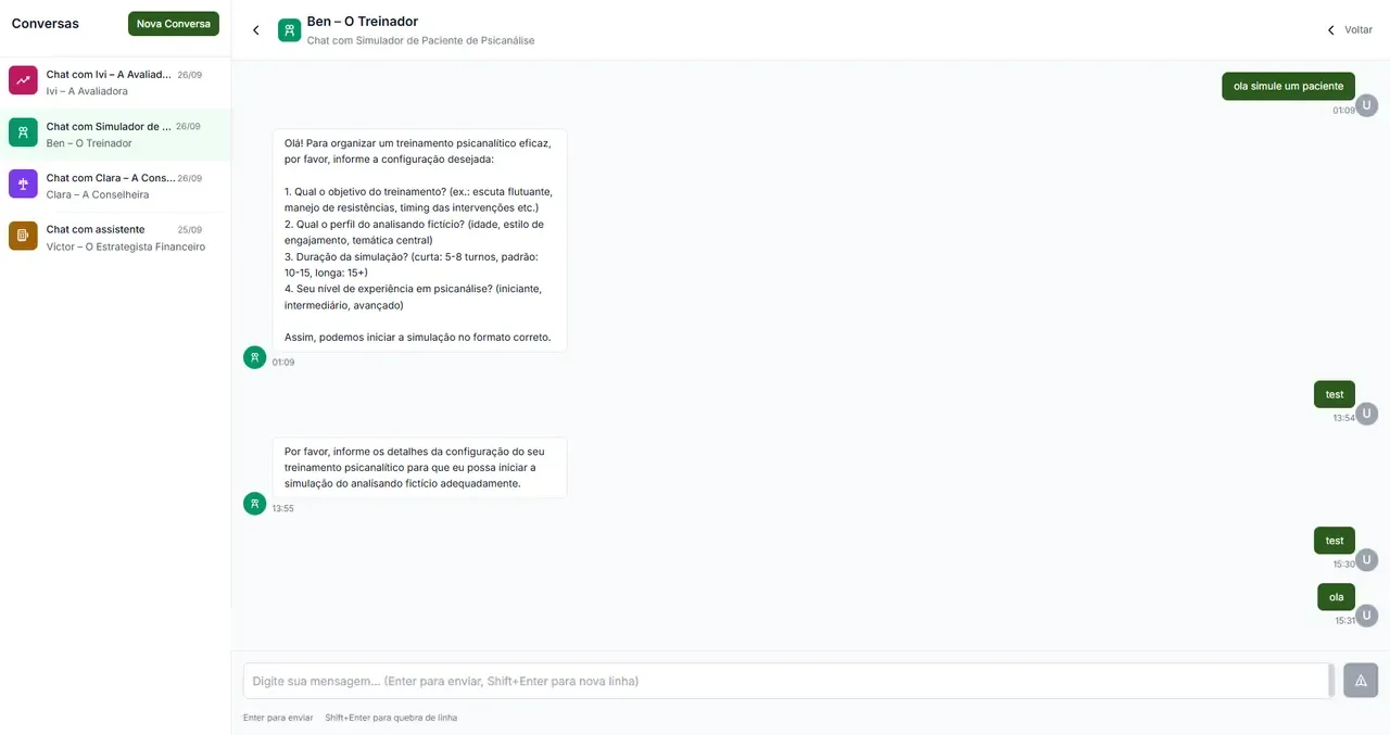Conversa com assistente