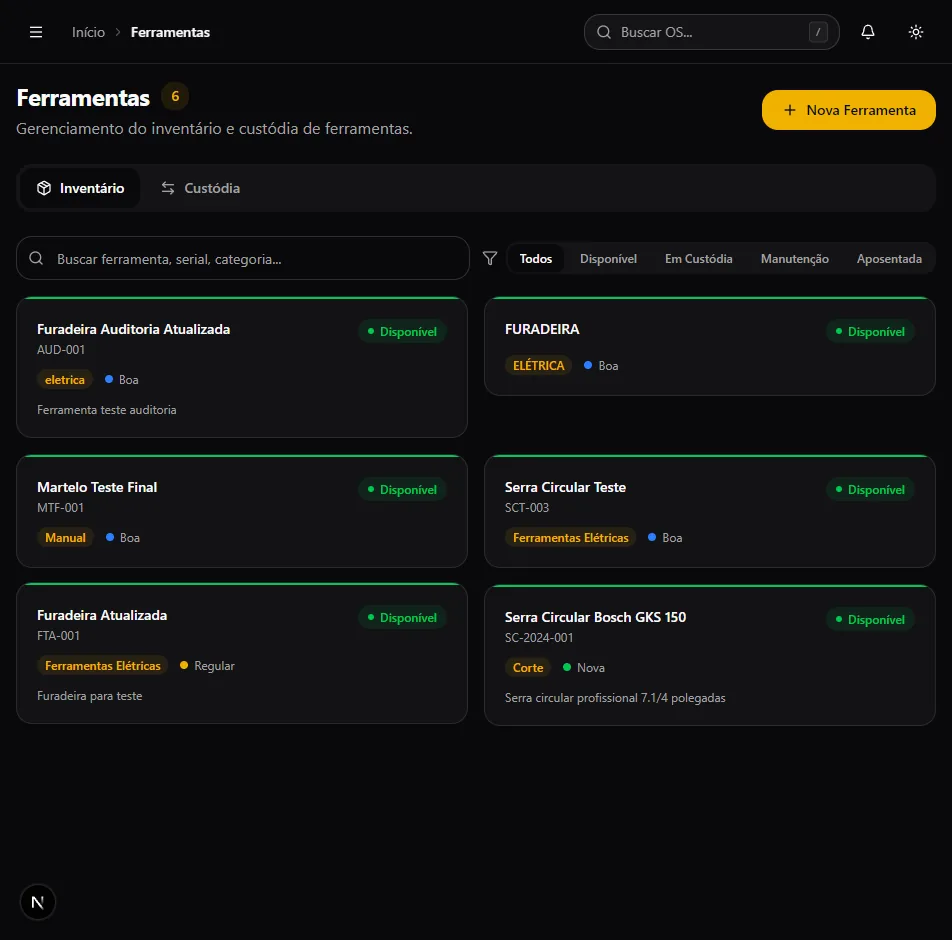 Custódia de ferramentas