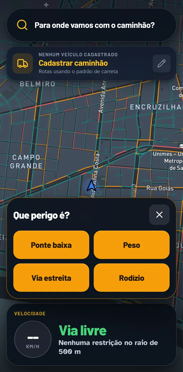 Reportar perigo na via