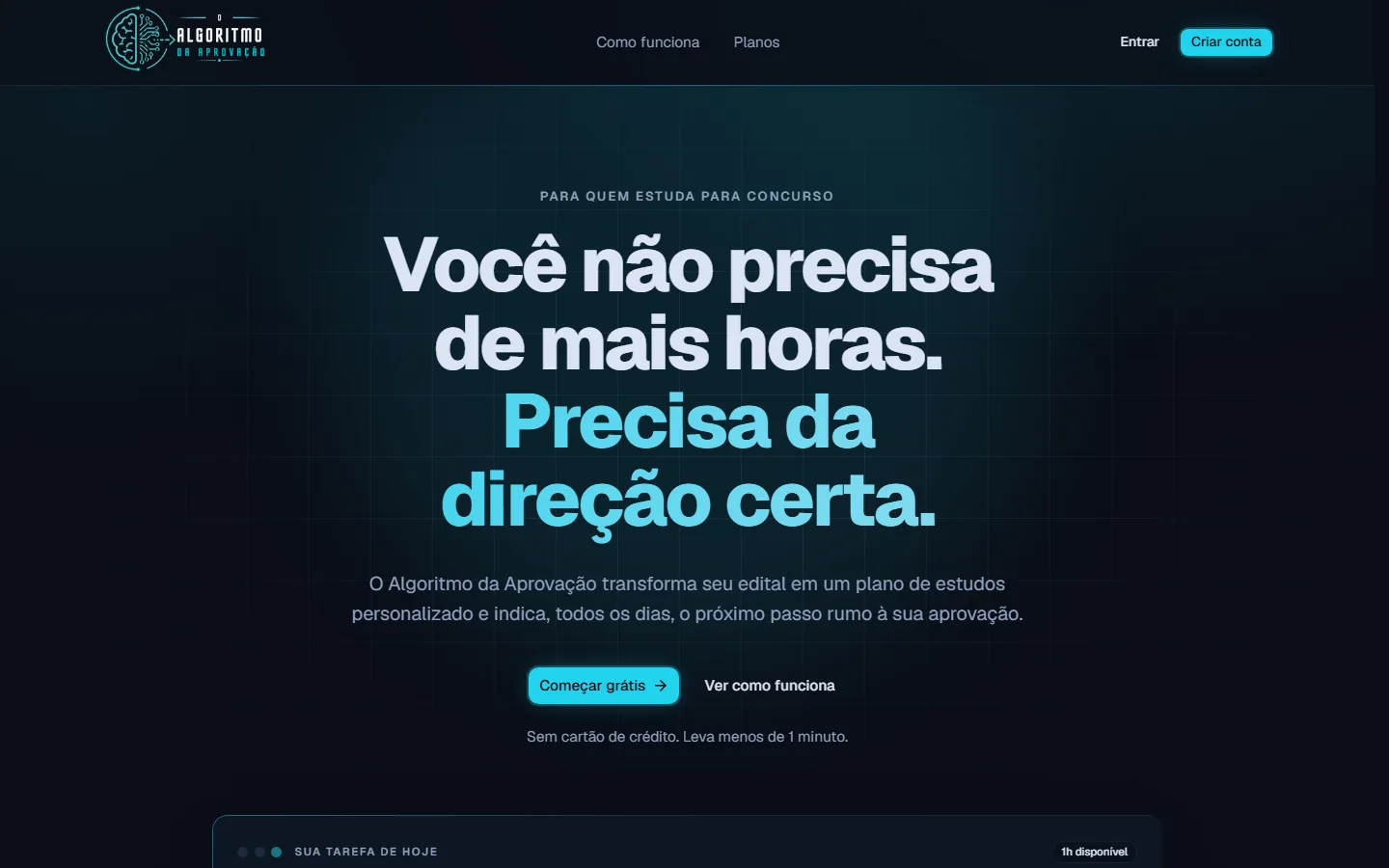 Página inicial do app