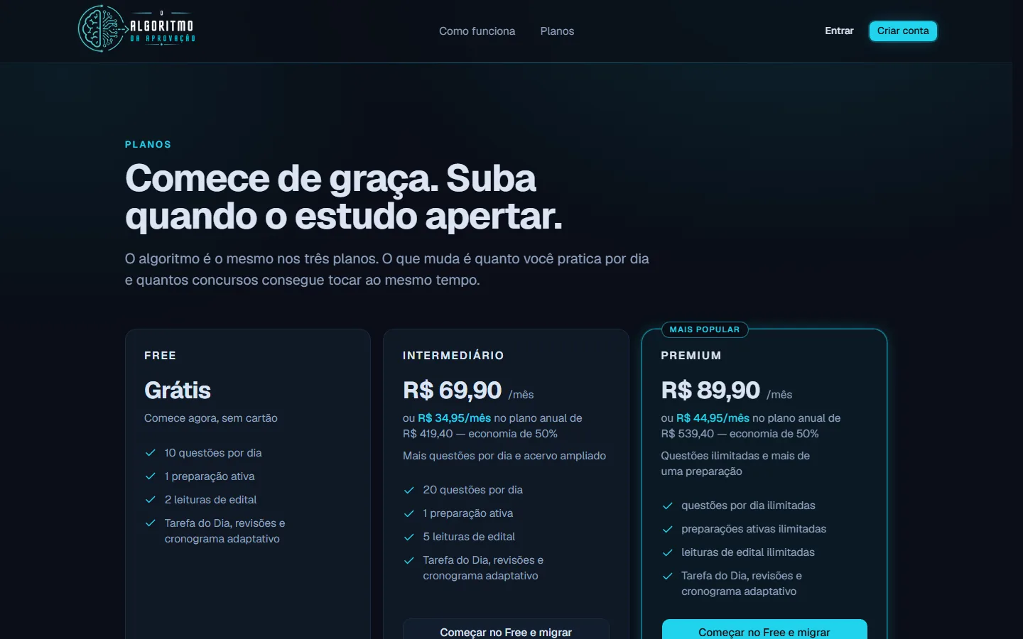 Planos e assinatura