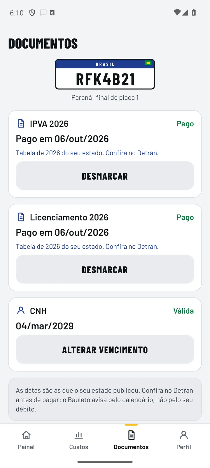 IPVA, licenciamento e CNH pelo calendário do Paraná